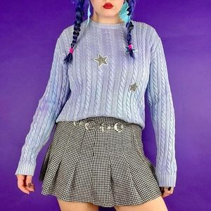 Reworked J. Crew y2k cableknit star sweater